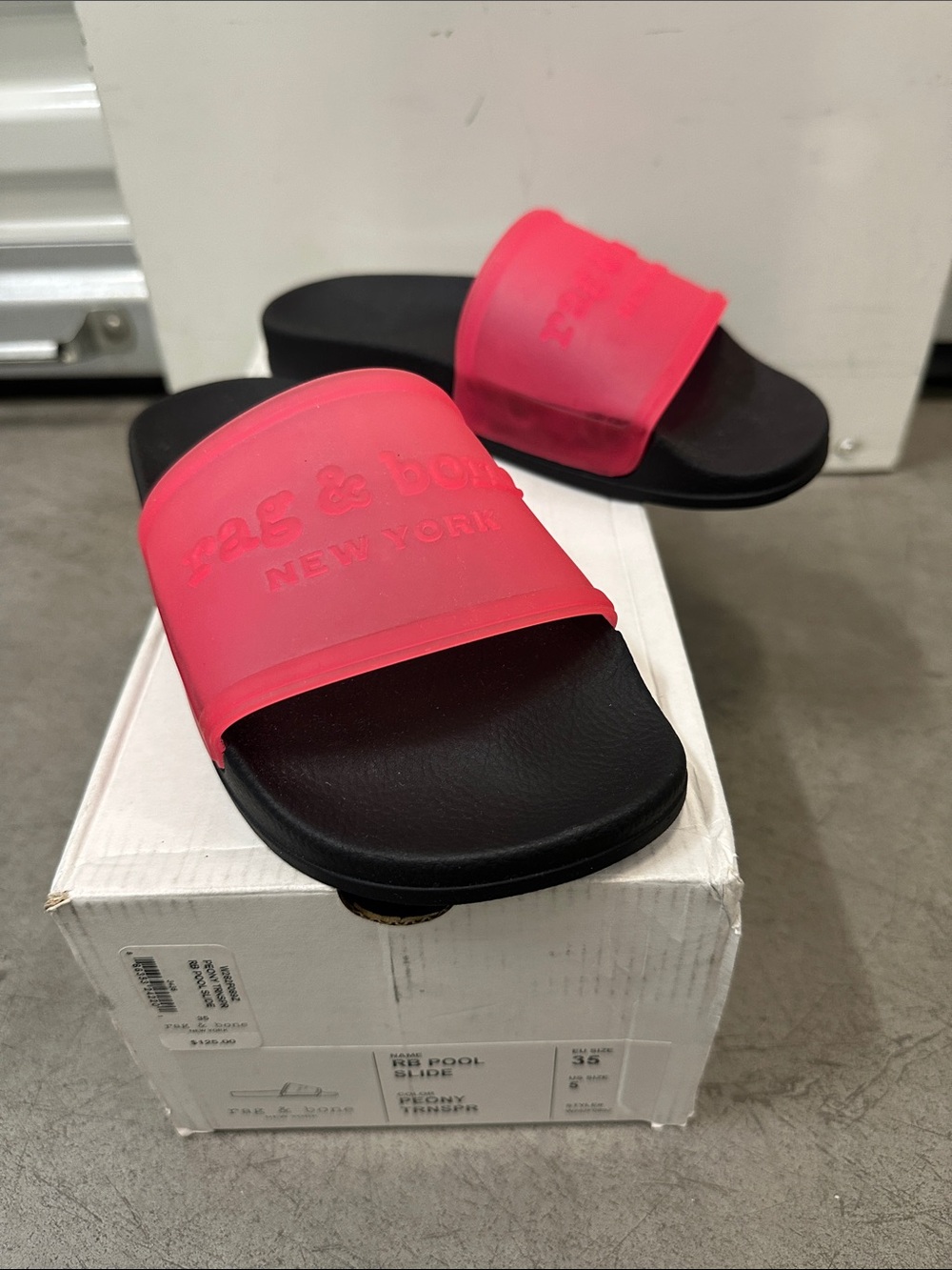 rag & bone Pink Translucent Slide Sandals